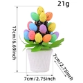 Easter egg plant decoration with speckled eggs and white pot dimensions 17cm - Black Spotted