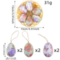Set di uova di Pasqua con motivi vintage e cordini per appendere in un cesto - Stile C (Modelli Farfalla/Floreale E Cesto)