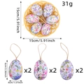 Set di uova di Pasqua decorative floreali con corde in un cesto di bambù intrecciato - Stile D (Modelli Floreali Squisiti E Cesto)
