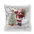 Detail of Christmas pillowcase featuring Santa Claus, a festive tree and gifts scene - Christmas Gift Box Scene (20)