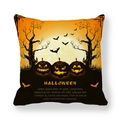 Halloween pumpkin castle pillowcase with bats and moon on peach skin fabric - Orange Black Moon Pumpkin Style (16) / 18x18 Inch