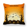 Halloween throw pillow cover with pumpkin silhouettes and moonlit castle design - Orange Yellow Gradient Pumpkin Style (15) / 18x18 Inch