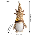 Gnomo giraffa di peluche da 35 cm con girasole e dimensioni visualizzate - Gnomo Stampa Giraffa Stile Maschile (C1-35)