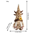 Gnomo natalizio a giraffa in peluche con girasole e motivo a cuore marrone - Gnomo Stampa Giraffa Stile Femminile (C1-36)
