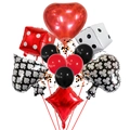 Set palloncini tema casino poker con dadi e motivi carte cuore picche fiori quadri per party - Stile Poker Paillettes Arancione Nero