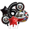 Kit de ballons de course avec grand chiffre 6 et ballons réalistes en forme de casque - Style Numéro 6