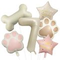 Details of dog bone and paw foil balloons with number 7 for birthday party decor - Number 7 Style (6127340238982)