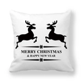 Detail of Christmas reindeer silhouette and holiday greetings on peach skin pillowcase - Black Silhouette with Holiday Greetings(6)