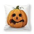 Halloween Kissenbezug mit Kürbis-Motiv aus Pfirsichhaut-Stoff auf weißem Hintergrund - Übertriebener Kürbis-Stil (2)