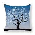Winter snowflake tree cushion cover in peach skin fabric with blue gradient background - Gradient Winter Snowflake Tree (2)