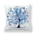 Christmas tree pillow case with blue snowflake pattern on white microfiber fabric - Blue Black Snowflake Tree (4)