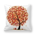 Dettaglio del motivo albero di Natale su federa quadrata bianca in velluto pelle di pesca - Albero di Natale con Palline Rosse e Oro (6) / 45x45cm