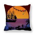 Detailed view of Christmas deer silhouette pillowcase with sunset beach print scenery - Sunset Silhouette (7)