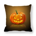 Square peach skin pillowcase featuring a vibrant Halloween Jack-o'-lantern pumpkin print - Glowing Jack-o'-lantern Style (6)