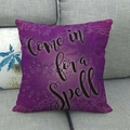 Purple Halloween pillow case with Come in for a Spell text and mystical mandala patterns - 18x18 Inch / Purple Occult Come in for a Spell Style (14)