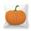 Square peach skin pillowcase featuring a realistic orange pumpkin print on white base - Realistic Large Pumpkin Style (7)