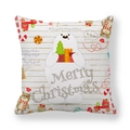Christmas bear pillowcase with Merry Christmas text on white wooden background - 18x18 Inch / Polar Bear with Gift Box (4)