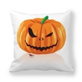 White peach skin pillowcase featuring a bright Halloween orange pumpkin design - Bright Orange Pumpkin Style (9)