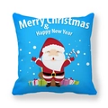 Federa natalizia con Babbo Natale cartoon e regali su sfondo blu brillante - Sfondo Blu Babbo Natale (8) / 45x45cm
