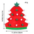 Chapeau de sapin de Noël en peluche avec étoiles et pompons, dimensions 36x30cm - Chapeau Sapin de Noël Rouge (B3-8)