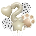 Kit de ballons patte de chien avec chiffre 2 étoile cœur et ballons en aluminium - Style Numéro 2