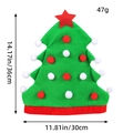 Chapeau de fête sapin de Noël en feutre vert avec pompons rouges et étoile - Chapeau Sapin de Noël Vert (B3-9)