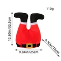 Décoration de Noël jambes de lutin en peluche rouge avec boucle de ceinture dorée - Chapeau Pantalon d'Elfe Rouge Et Noir (B3-3)