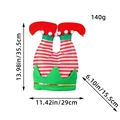 Décoration de jambe d'elfe de Noël avec cloches et bottes rouges pour sapin, poids 140g - Chapeau Pantalon d'Elfe Rayé Rouge Et Blanc (B3-5)