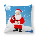 Federa per cuscino Babbo Natale in tessuto pelle di pesca rosso e blu - Babbo Natale Classico Rosso Blu (14) / 45x45cm