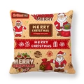 Cartoon Santa Claus Christmas pillowcase in peach skin fabric with festive holiday prints - Christmas Mixed Elements Style (2) / 45x45cm