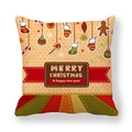 Peach skin fabric Christmas pillow case with retro dots and festive holiday graphics - Christmas Wishes Text Style (4) / 45x45cm