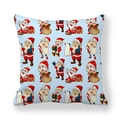 Light blue Christmas Santa Claus printed peach skin throw pillow cover decoration - Light Blue Santa All Over Print (3) / 45x45cm