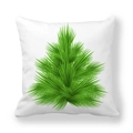 Square white pillowcase featuring a digital print of a green Christmas tree branch - Realistic Pine Branch Style (3)