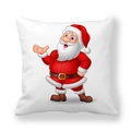 Federa per cuscino quadrata bianca con classica stampa colorata di Babbo Natale - Babbo Natale Cartoon Bianco (5) / 45x45cm