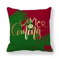 Detailansicht des Kissenbezugs mit goldenem Winter is Coming Text auf festlichem Hintergrund - Winter is Coming Kunsttext (2)