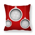 Weihnachts-Kissenbezug mit rotem Hintergrund und weißen hängenden Ornament-Mustern - Rot mit Weißen Hängenden Kugeln Stil (2)