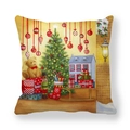 Funda de cojín de piel de melocotón con árbol de Navidad y cascanueces acuarela - Árbol de Navidad Decorado y Cascanueces (2)