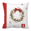 Christmas wreath cushion cover with red snowflakes and festive stocking patch decor - Watercolor Wreath and Stocking Patch Pattern (33)