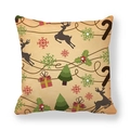Christmas deer peach skin pillowcase with reindeer and snowflake holiday prints - Warm Beige Christmas Elements Collage(8)