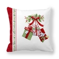 Christmas pillowcase featuring red gift box wreath design on white peach skin fabric - Gift Boxes and Holly Leaves Pattern (3)