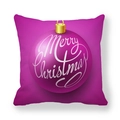 Purple peach skin Christmas pillowcase with shiny bauble and Merry Christmas script - Purple Artistic Text Bauble Style (8)