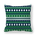 Christmas peach skin square pillowcase with green and blue pine tree snowflake design - Green Blue White Spliced Pine