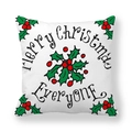 Peach skin pillowcase featuring Merry Christmas text and holly berry design - Holly Berries Typography Wishes Style (11)