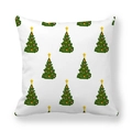 Peach skin pillowcase featuring festive green cartoon Christmas trees on white background - Polka Dot Cartoon Christmas Tree Array Style (15)