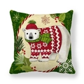 Federa natalizia con orso polare festivo in maglione rosso su sfondo bianco pulito - 45x45cm / Fantasia Orso Polare (2)
