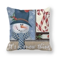 Christmas snowman peach skin pillow cover with It's a snow thing text design - Blue Top Hat Snowman (10)