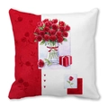 Red and white Christmas wreath pillow cover with rose and gift box pattern - Red Roses and Heart Gift Box Pattern (24)