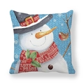 Christmas snowman cushion cover with knit texture background and holiday greetings - Snowman with Knit Texture (12)