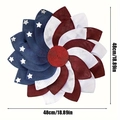 US Independence Day wreath with red, white and blue ribbons, 48cm/18.89in diameter - Windmill Edged Wreath