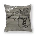 Christmas pillowcase with snowman on wood texture background and Merry Christmas text - Wood Grain Snowman Merry Christmas (14)